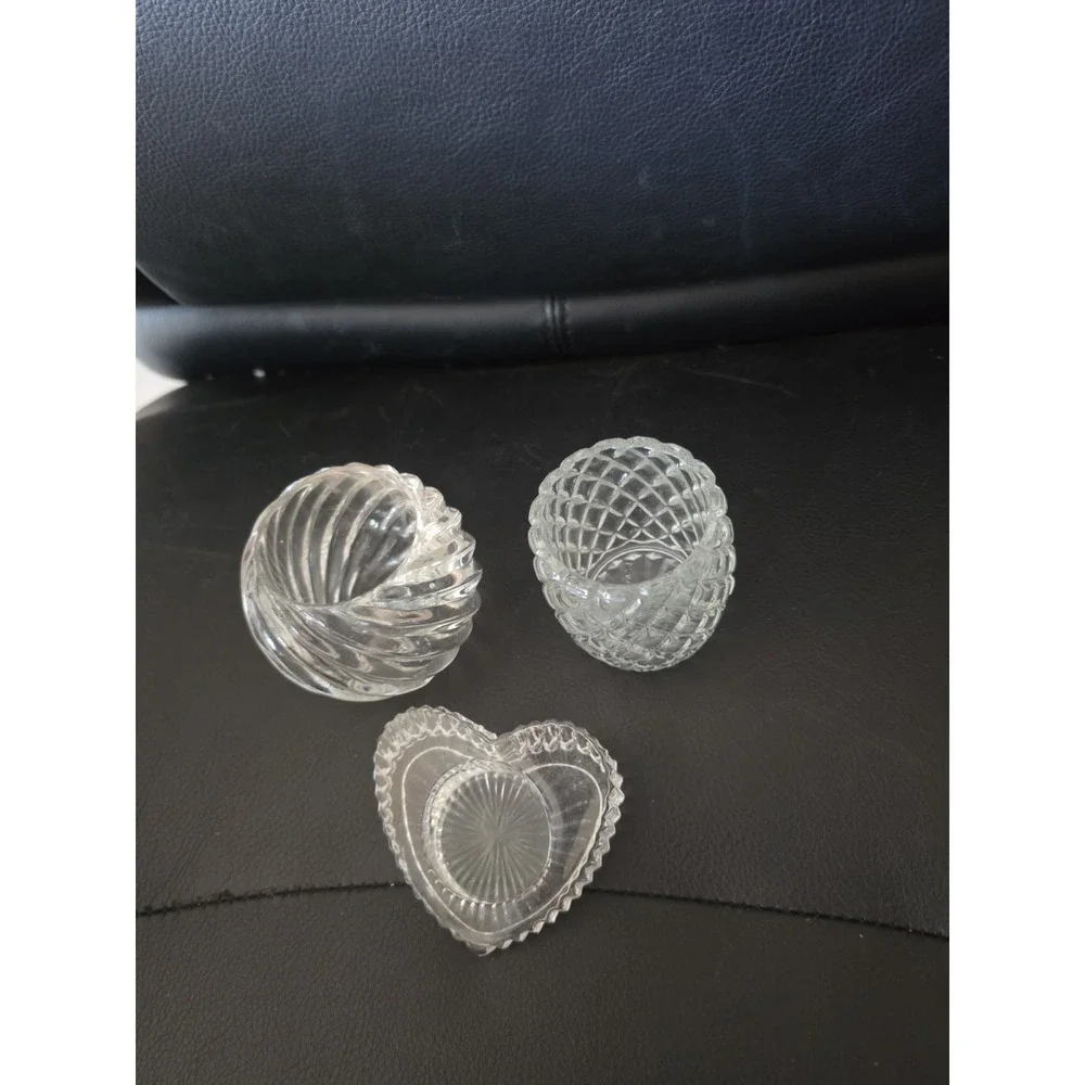 3 Vintage Clear Glass Candle Holders